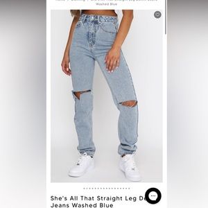 White fox she’s all that straight leg Jean